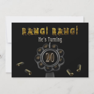 FÖDELSEDAGSFEST INBJUDAN - 20:E - BANG BANG!
