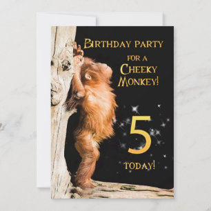 Födelsedagsfest inbjudan 5, med orangutan