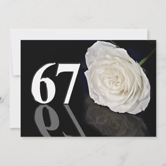 Födelsedagsfest inbjudan 67 år gammal (Framsida)