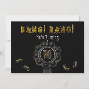 FÖDELSEDAGSFEST INBJUDAN - 70:E - BANG BANG!