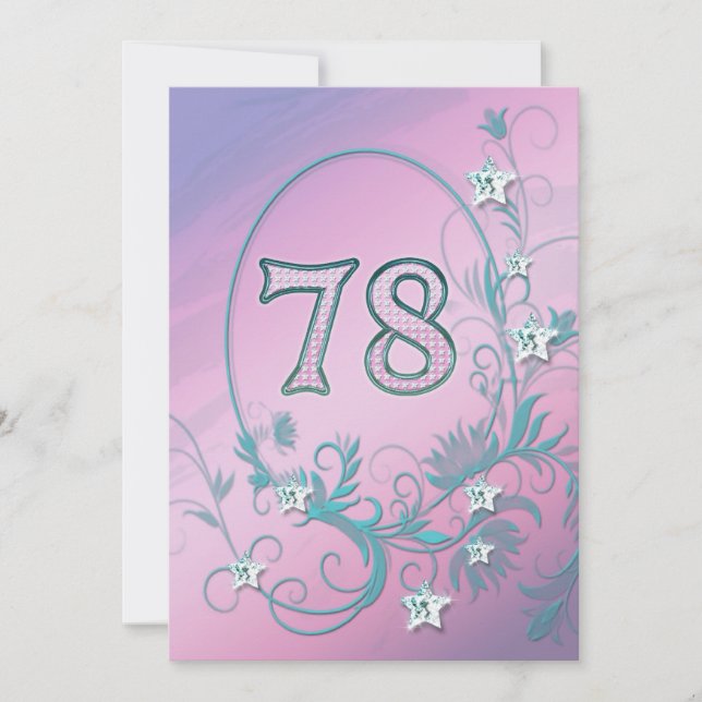 Födelsedagsfest inbjudan 78 år gammal (Framsida)