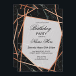 Födelsedagsfest Inbjudan Black Marble Ro Guld 21:a<br><div class="desc">Elegant Black Marble Ro Guld Party inbjuds. Utskrift bakåt ingår. Ändra texten till kostym i party. Se Wowen Samling - visa Wow Meow för samlingen Black Marble & Ro Guld.</div>
