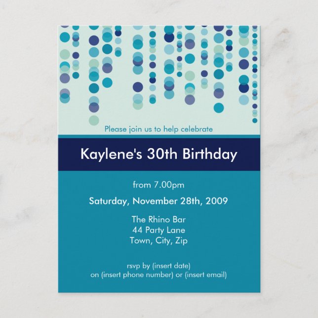 FÖDELSEDAGSFEST INBJUDAN: discotek 3 Inbjudan Vykort (Framsida)