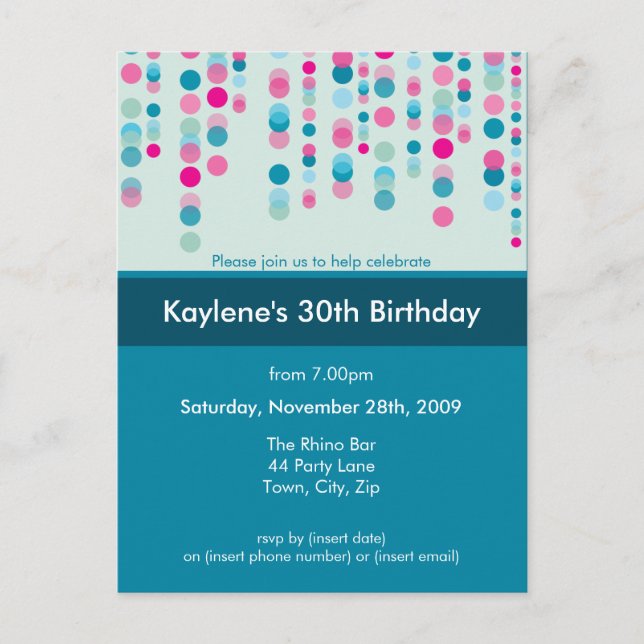 FÖDELSEDAGSFEST INBJUDAN: discotek 5 Inbjudan Vykort (Framsida)