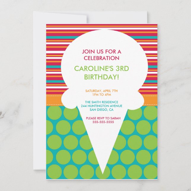 Födelsedagsfest inbjudan färglös iskräppsfärg (Framsida)