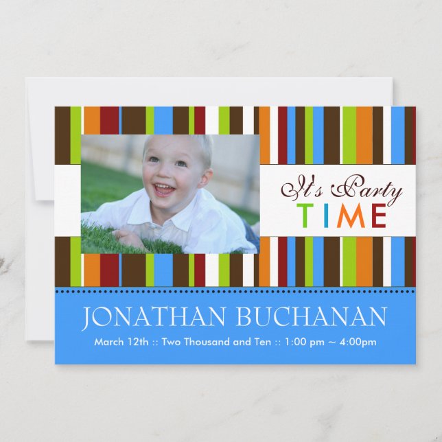 Födelsedagsfest inbjudan för barn (Framsida)