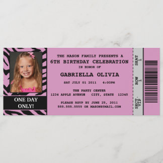 Födelsedagsfest inbjudan för biljett för Purpl