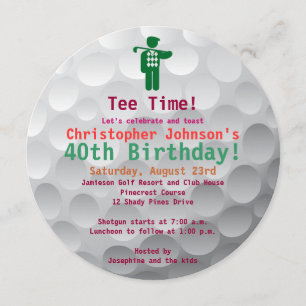 Födelsedagsfest inbjudan för Golf 40th för