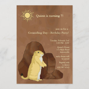 Födelsedagsfest inbjudan för Groundhog dag