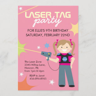 Födelsedagsfest inbjudan för laserMärkre