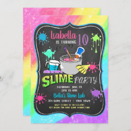 Födelsedagsfest inbjudan för SlimeTime pastell