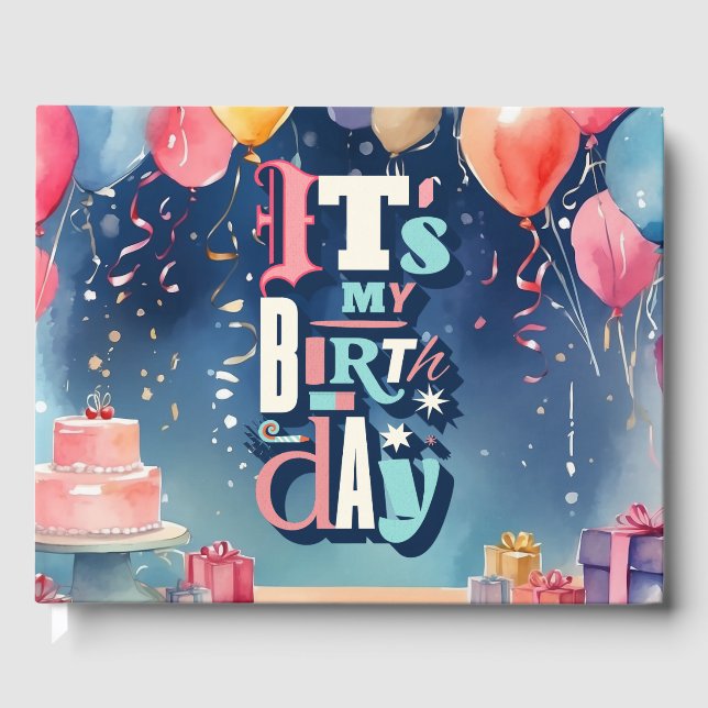 Födelsedagsfest inbjudan gästböcker (Framsida)