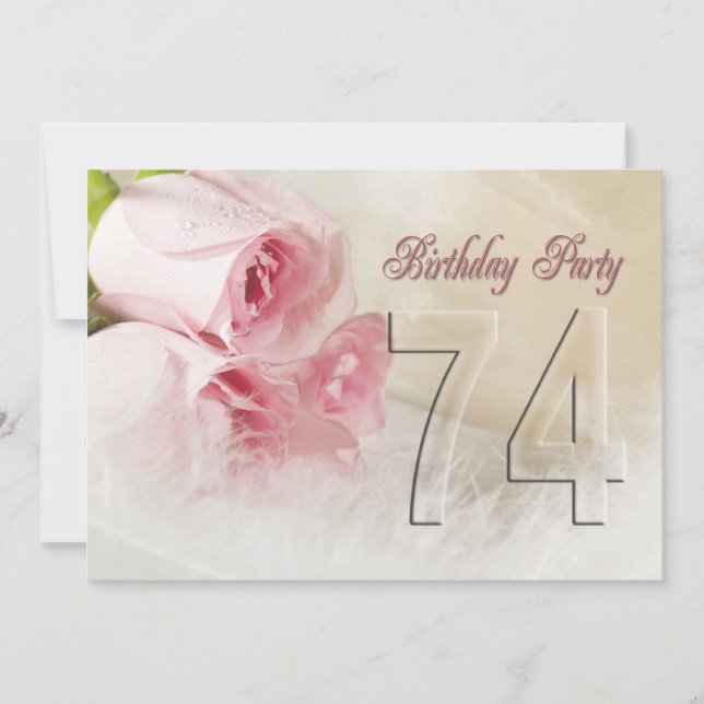 Födelsedagsfest inbjudan i 74 år (Framsida)