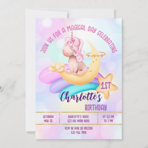 Födelsedagsfest inbjudan i för regnbåge