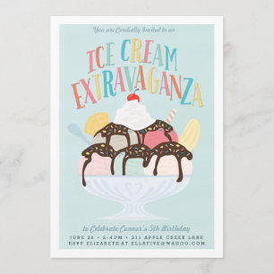 födelsedagsfest inbjudan *Ice Cream Extravaganza*