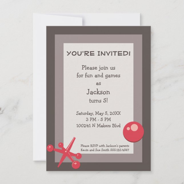 Födelsedagsfest inbjudan - Jackar för Roligt och s (Framsida)