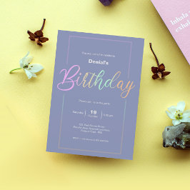 Födelsedagsfest inbjudan-kort | Rainbow Färg Inbjudningar