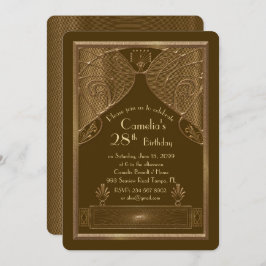 Födelsedagsfest inbjudan, kvinna,underbar Gatsby,b Inbjudningar