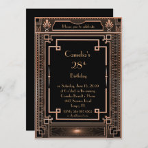 Födelsedagsfest inbjudan, kvinna,underbar Gatsby,s