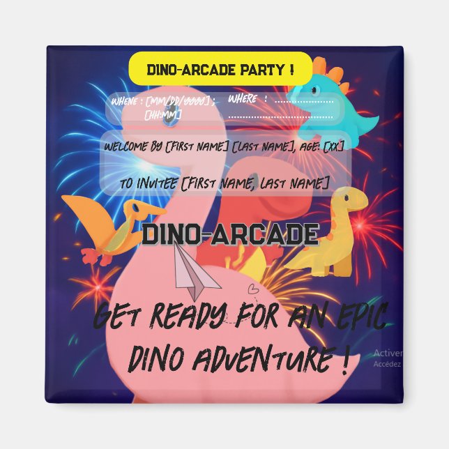 Födelsedagsfest inbjudan - Magnet (Framsidan)