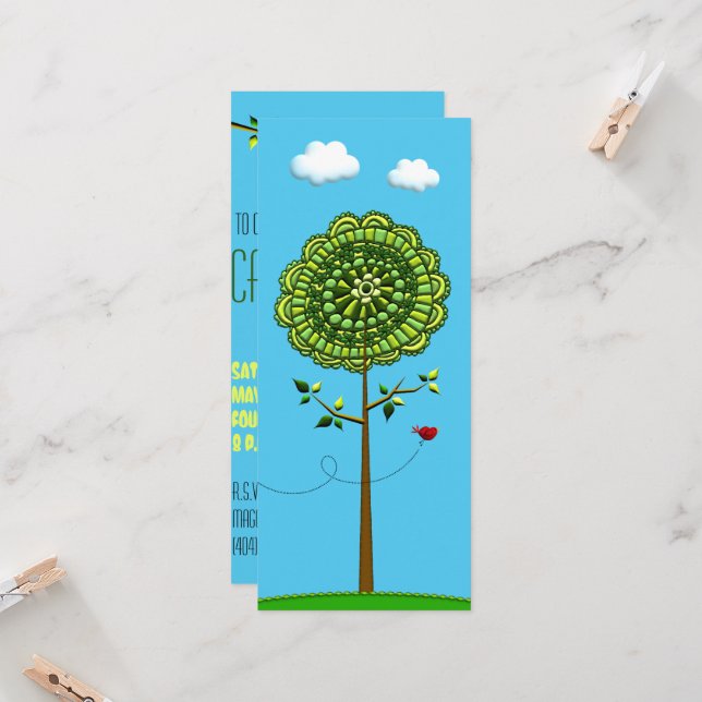 Födelsedagsfest inbjudan-mall inbjudningar (Fram/Back In Situ)