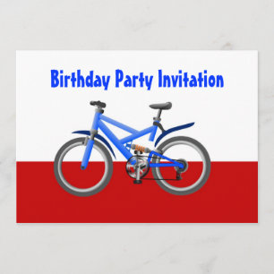 Födelsedagsfest inbjudan med cykelcykel