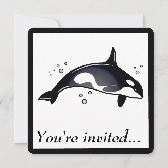 Födelsedagsfest inbjudan med Orca Whale (Framsida)