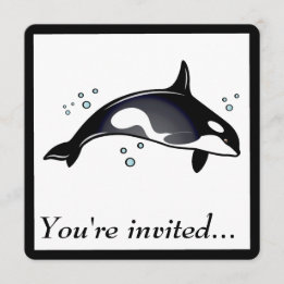 Födelsedagsfest inbjudan med Orca Whale