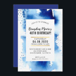 FÖDELSEDAGSFEST INBJUDAN, modern vattenfärgsblått  Inbjudningar<br><div class="desc">by kat masard >> kat@simplysweetPAPERIE.com <<< A toppen simple, ändå snyggt inbjudningsdesign för BIRTHDAY. Wow dina vänner och din familj med det här lilla numret;D-konfiguration som mall är det enkelt att lägga till egna uppgifter eller slått anpassningsknappen och du kan lägga till eller ändra text, typsnitt, storlekar osv. TIP: 1....</div>