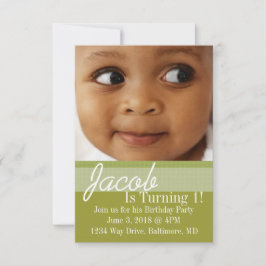 Födelsedagsfest Inbjudan | Oliv grönt dag B