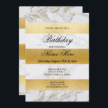 Födelsedagsfest Inbjudan Rand White Marble Guld 20<br><div class="desc">Inbjudningar till Elegant Rand White Marble Guld Party. Utskrift bakåt ingår. Ändra texten till kostym. Se samlingen - visa Wowen Wow Meow för samlingen Rand White Guld Marble.</div>