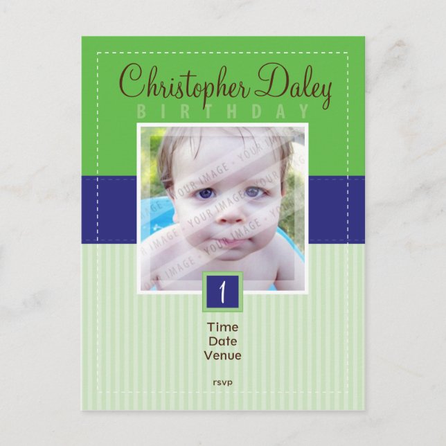 FÖDELSEDAGSFEST INBJUDAN: sytt - pojke1 Inbjudan Vykort (Framsida)