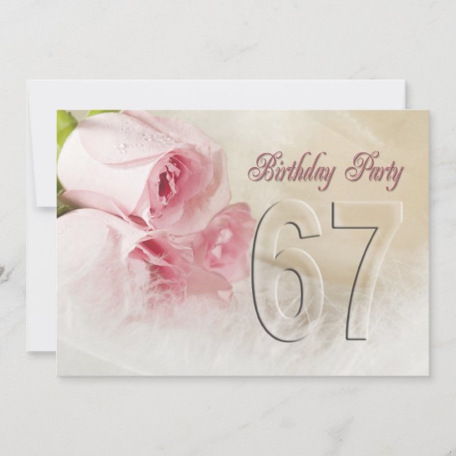 Födelsedagsfest inbjudan under 67 år (Framsida)
