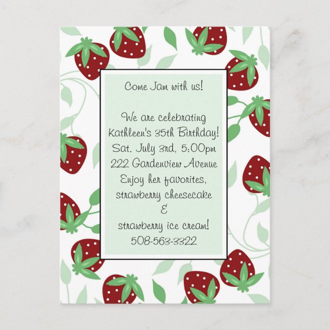 Födelsedagsfest inbjudan vykort (Framsida)