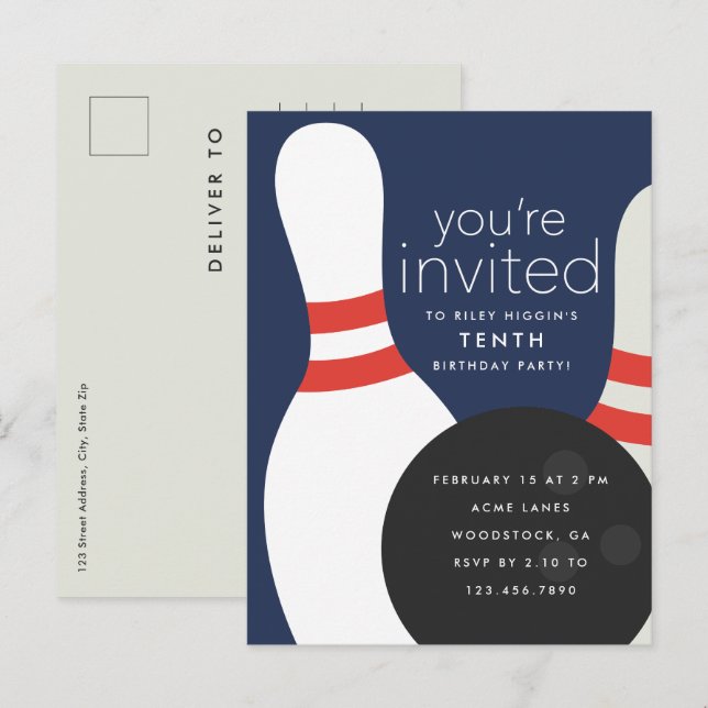 Födelsedagsfest Inbjudan Vykort (Fram/baksida)