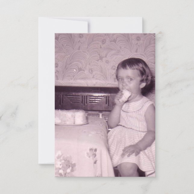 Födelsedagsfest inbjudanvintagefoto inbjudningar (Framsida)