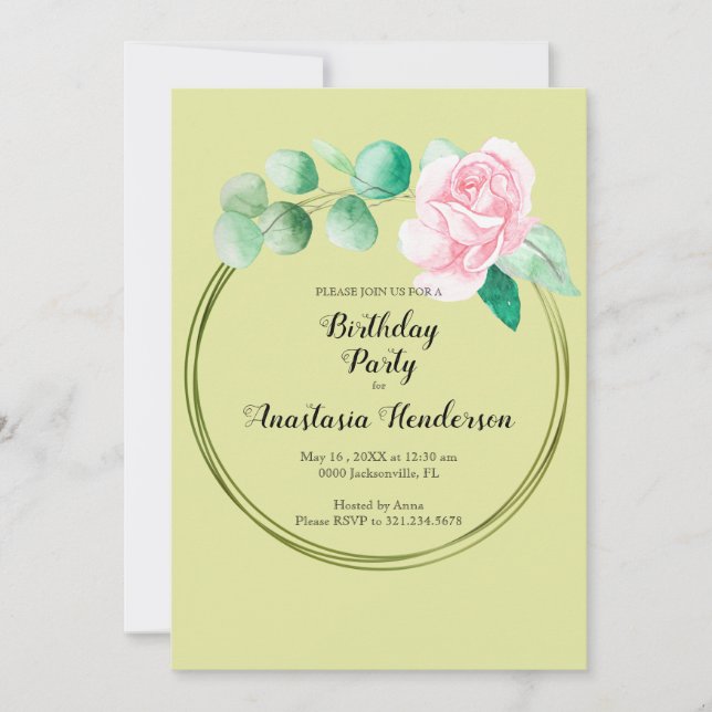 Födelsedagsfest. Inbjudningar (Framsida)