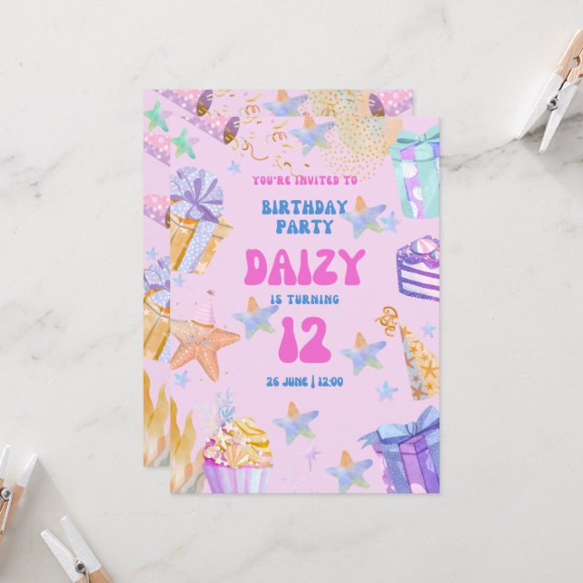 födelsedagsfest inbjudningar (Fram/Back In Situ)