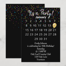 Födelsedagsfest-kalender med konfetti