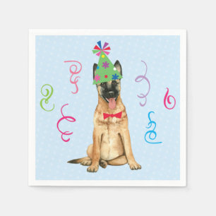 Födelsedagsfest Malinois Pappersservett