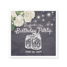 Födelsedagsfest Mason Burk String Ljus Flowers