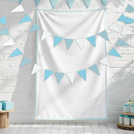 Födelsedagsfest med blå punkter för tvillingpojkar vimplar