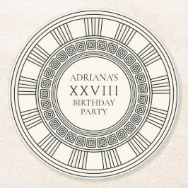 Födelsedagsfest med tema Antikens Grekland eller R Underlägg Papper Rund