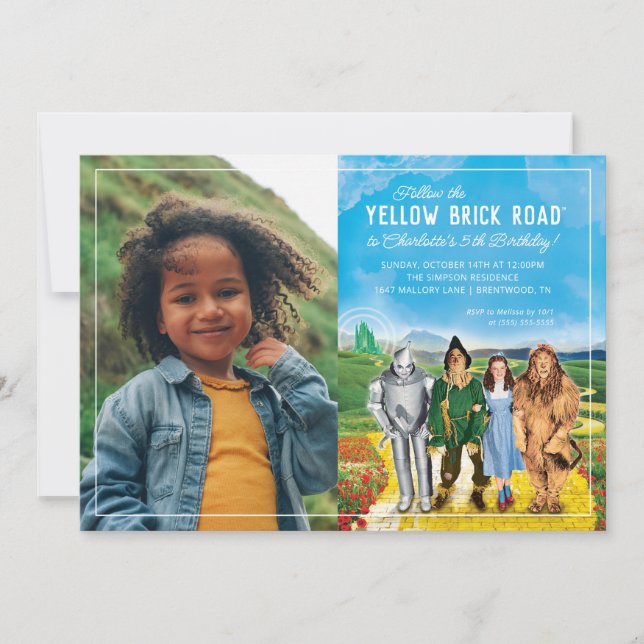 Födelsedagsfest med Trollkarlen från Oz - Foto Inbjudningar (Framsida)