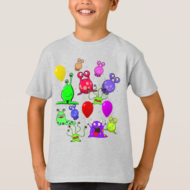 Födelsedagsfest med Utomjordingar T Shirt (Framsida)