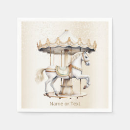 Födelsedagsfest Merry Go Round Circus Carnival Pappersservett