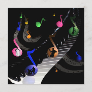 Födelsedagsfest Musik Anpassningsbar Inbjudan