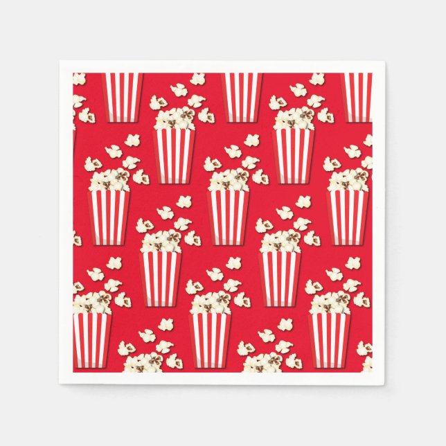 Födelsedagsfest Napkins för filmovie Theater Popco Pappersservett (Framsidan)