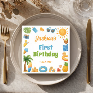Födelsedagsfest Napkins för sommarsäck Pappersservett