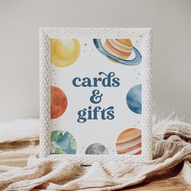 Födelsedagsfest- och presentkort för rymden poster (Skapare uppladdad)